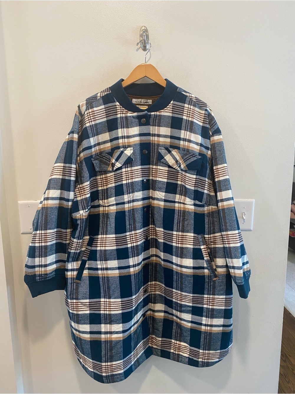 Duluth trading co women’s folklore flannel insulted duster size 3X jacket coat